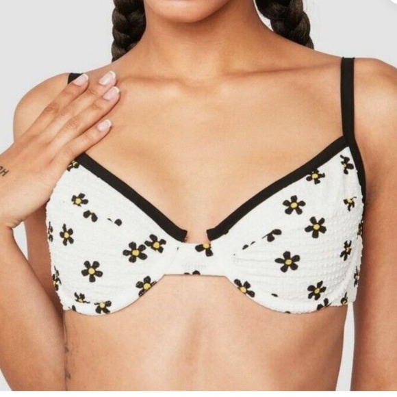 NWT For Love & Lemons Daisy Brenda Underwire Floral Bralette Bra Top Size L - Picture 5 of 8